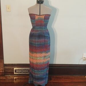 Presley Skye Tie-Dye Silk/Cotton Blend Max Dress